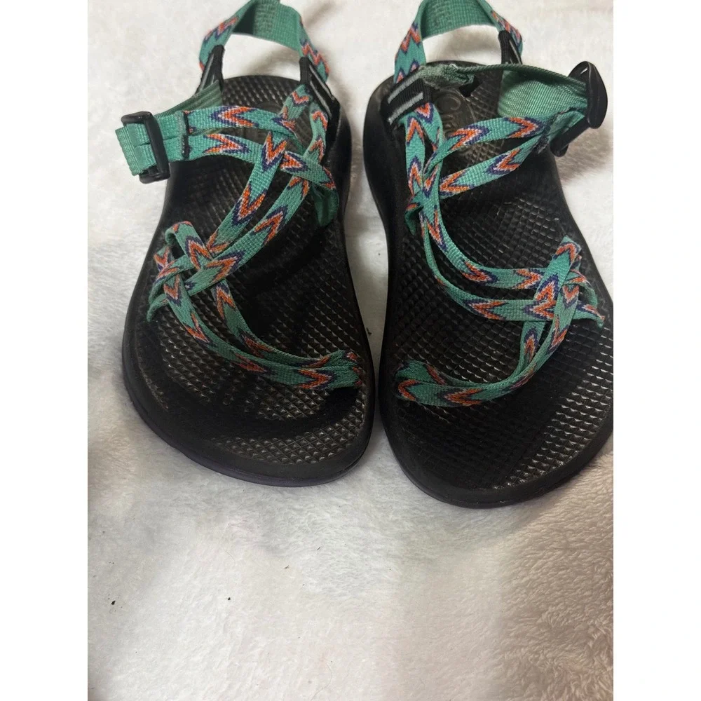 Chaco Kids Z1 Ecotread Sandals Green Orange Strappy Outdoor Shoes Size 3